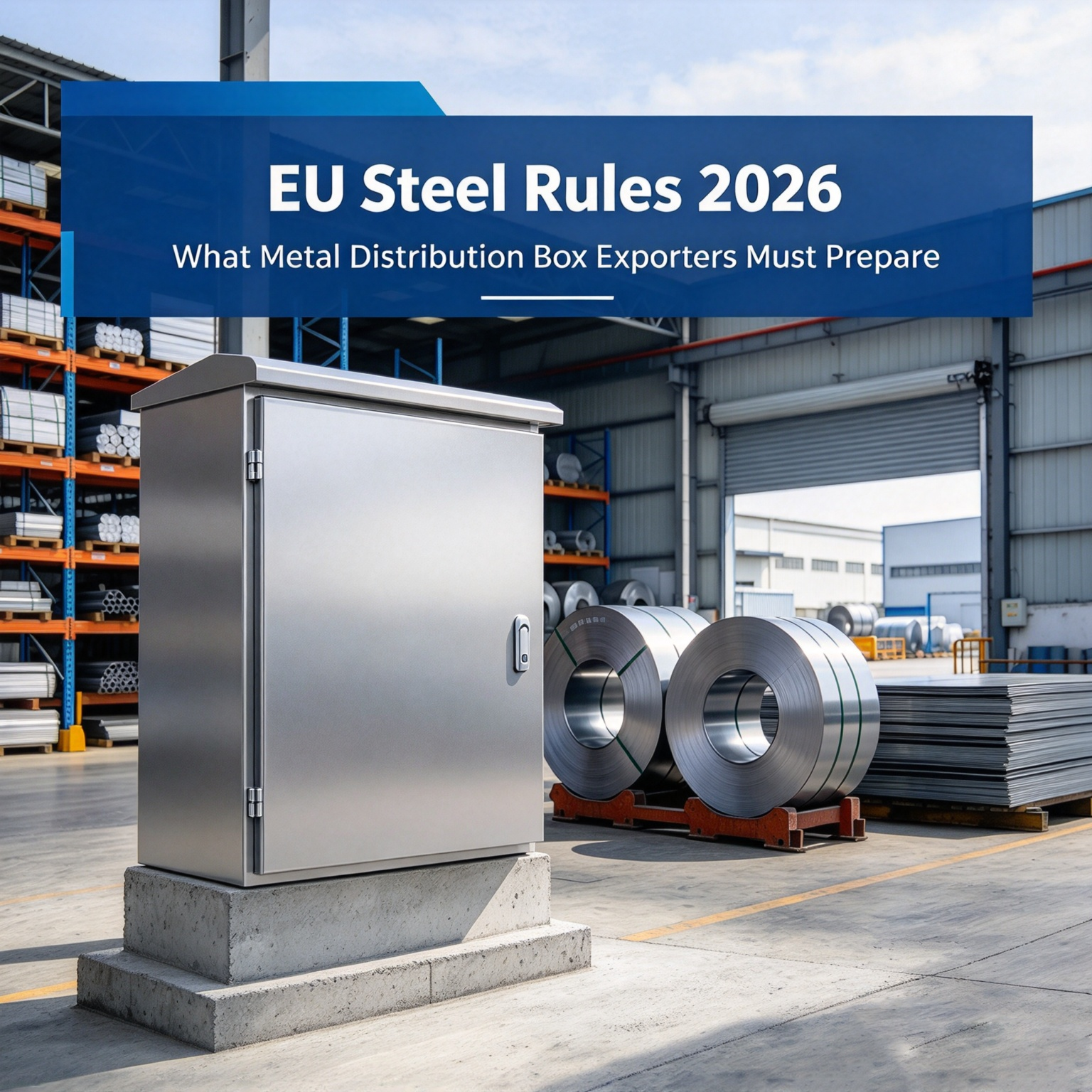 Règles de l'UE sur l'acier 2026 : Guide d'exportation des boîtes de distribution en métal